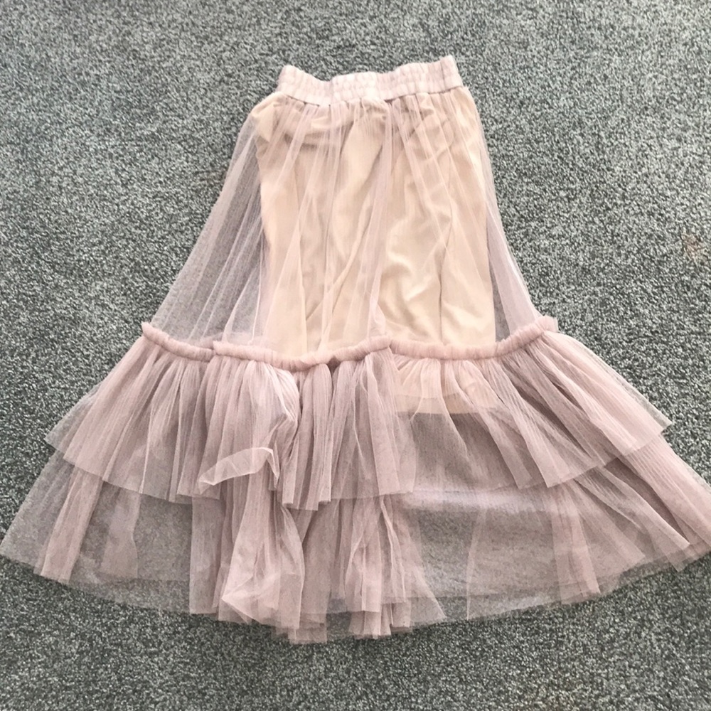 Mesh midi skirt